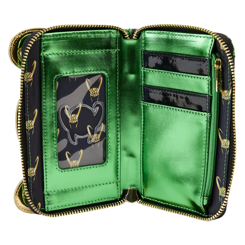 Marvel Metallic Loki Zip Around Wallet, , hi-res image number 4