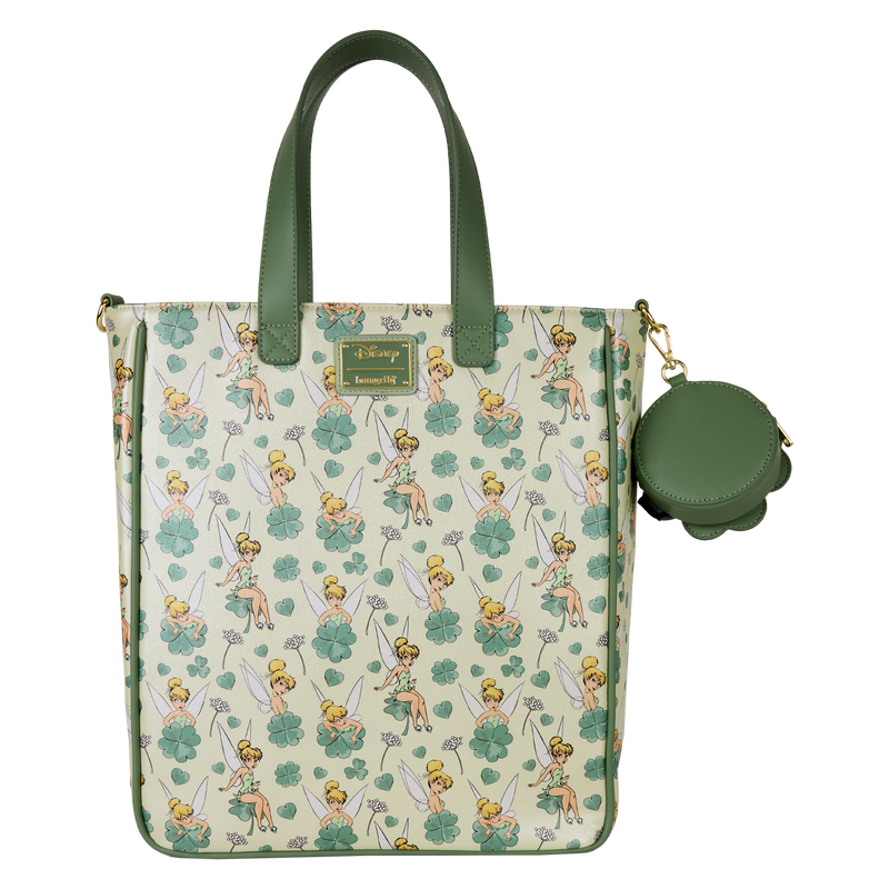 Peter Pan Tinker Bell Clover All-Over Print Tote Crossbody Bag With Coin Bag, , hi-res view 5