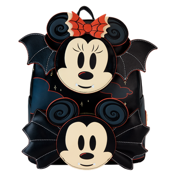 Mickey & Minnie Exclusive Bat Double Pocket Glow Mini Backpack, Image 1