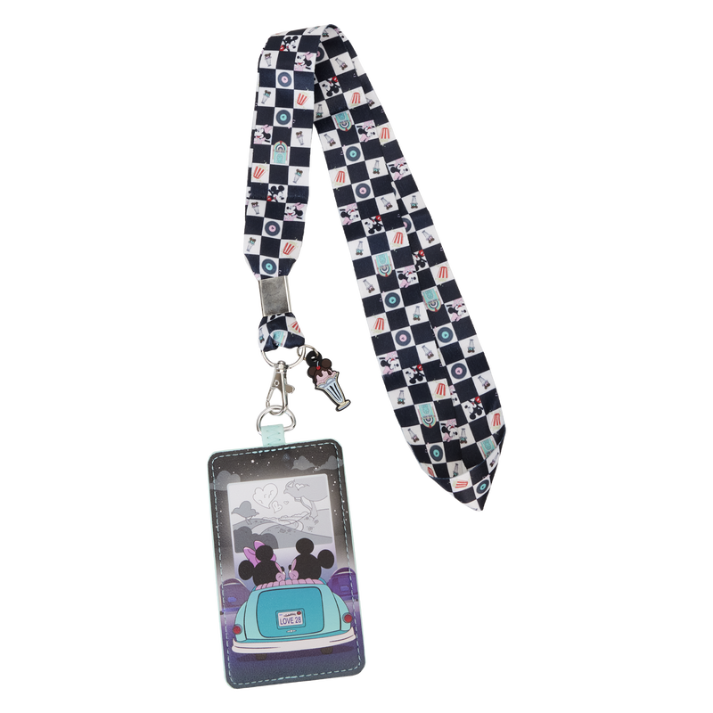 Mickey & Minnie Date Night Drive-In Lanyard With Card Holder, , hi-res view 1