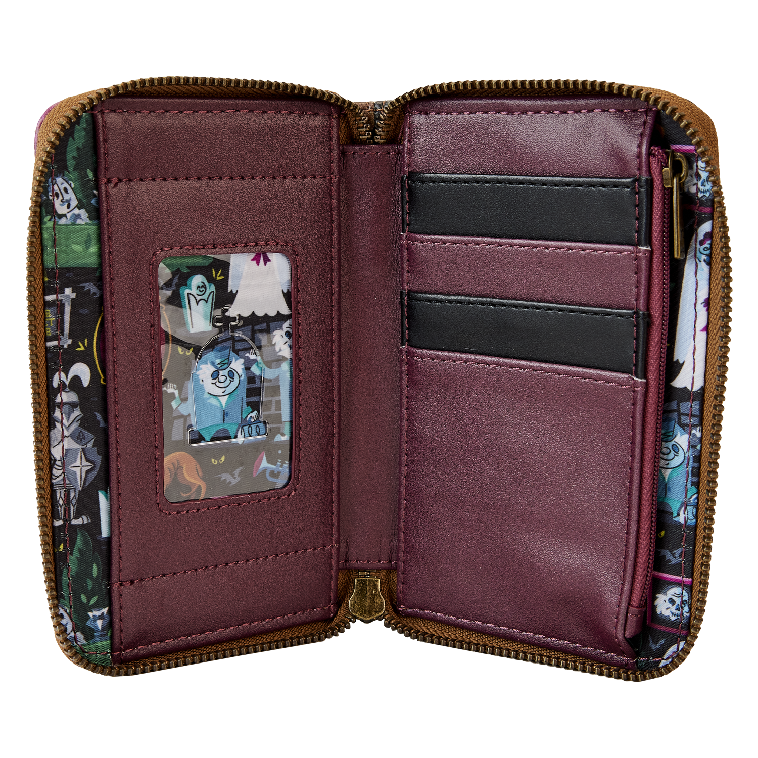 WDWA2666-LFDISNEYHAUNTEDMANSIONPORTRAITSZIPAROUNDWALLET3362INSIDE