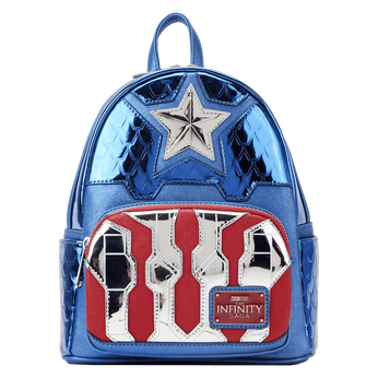 Marvel Metallic Captain America Cosplay Mini Backpack, Image 1