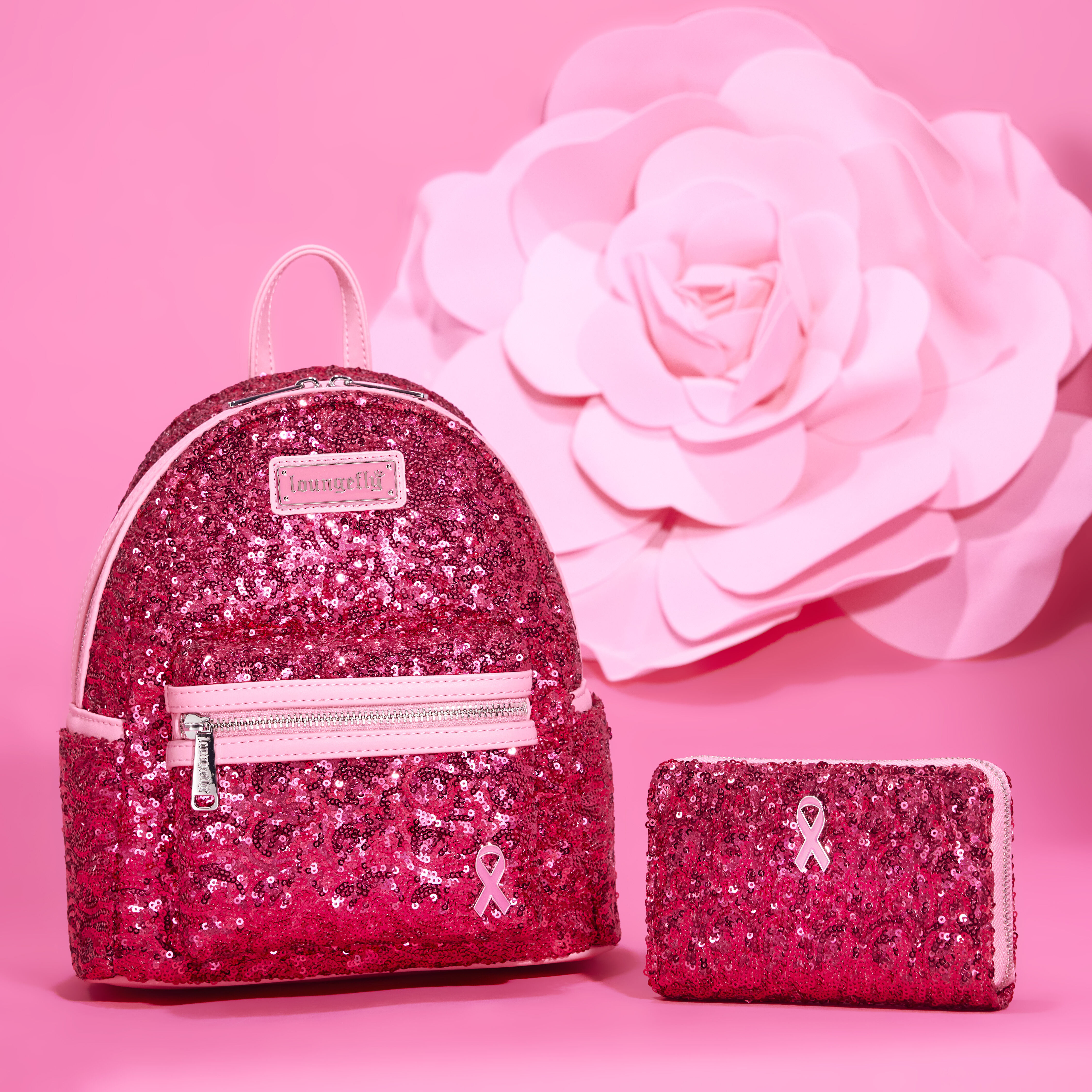 Pink sequin mini shop backpack