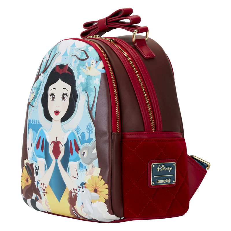 Snow White Classic Apple Quilted Velvet Mini Backpack, , hi-res view 3
