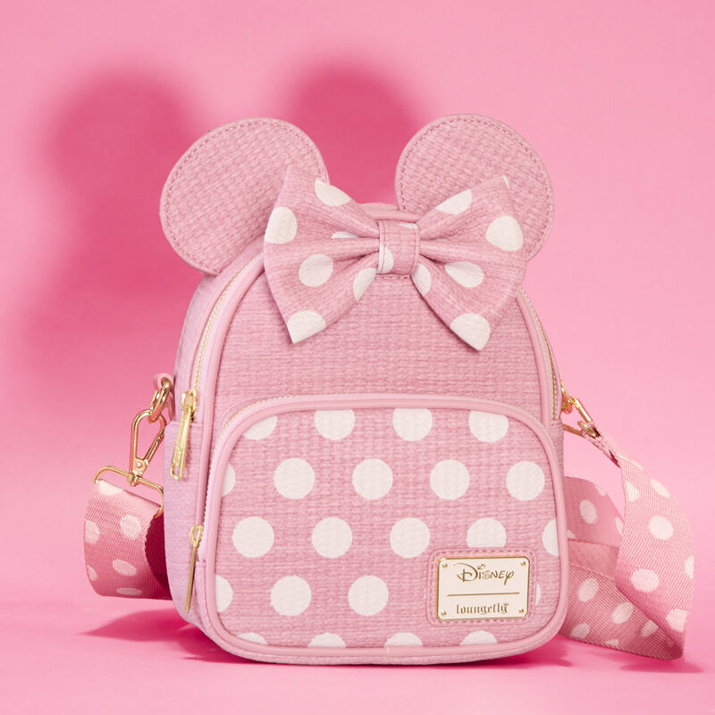 Minnie Mouse Woven Texture Convertible Mini Backpack & Crossbody Bag, , hi-res view 2