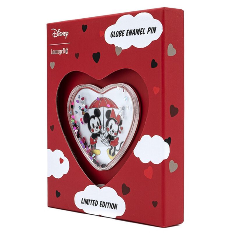 Disney Mickey & Minnie Mouse Love Confetti Collector Box Globe Enamel Pin, , hi-res view 2