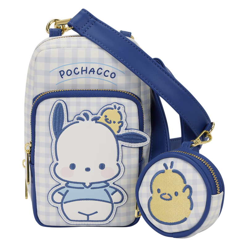 Sanrio Pochacco Gingham Cellphone Crossbody Bag with Coin Bag, , hi-res view 1