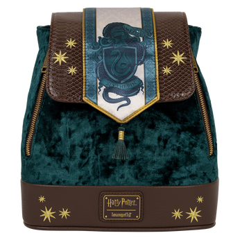 Exclusive Harry Potter Slytherin Banner Velvet Mini Backpack, Image 1