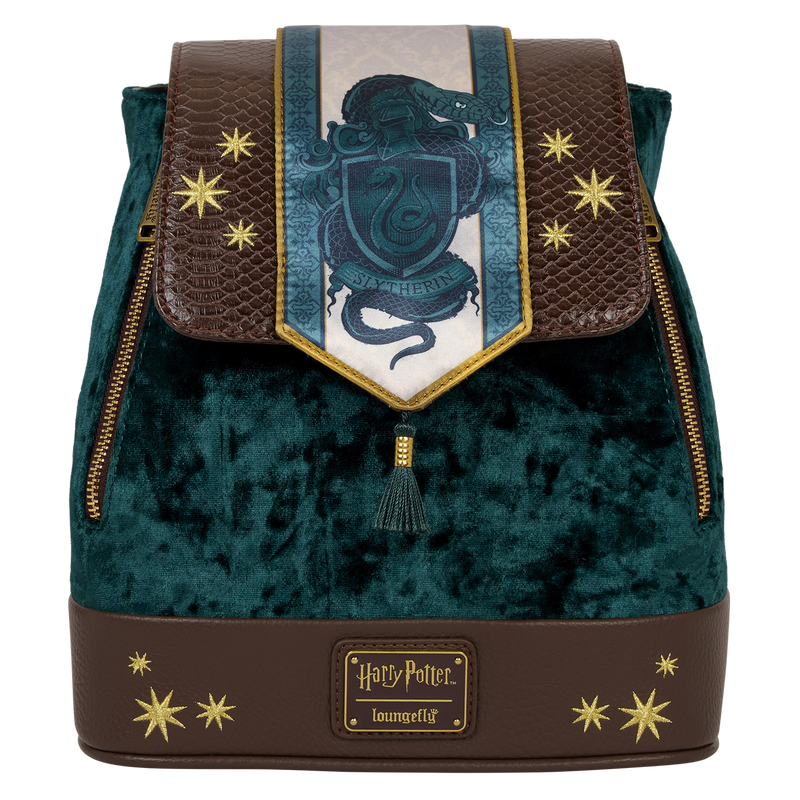 Exclusive Harry Potter Slytherin Banner Velvet Mini Backpack, , hi-res view 1