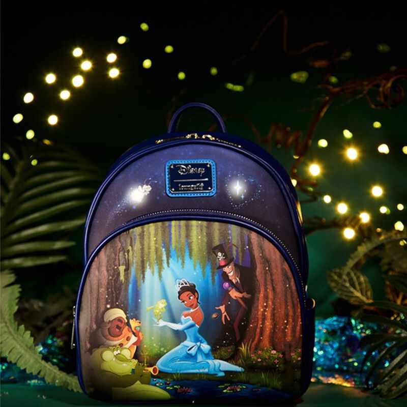 Loungefly, Bags, Sdcc Exclusive The Princess And The Frog Louis Glow In  The Dark Mini Backpack
