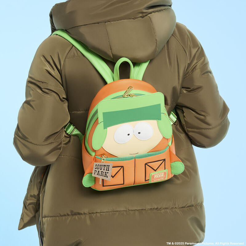 Loungefly South Park Kyle Cosplay Mini Backpack - Orange & Green South Park Kyle Cosplay Mini Backpack | Loungefly main image 3