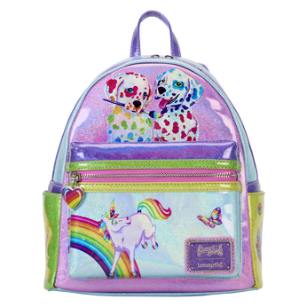 Lisa Frank Holographic Glitter Color Block Mini Backpack, Image 1