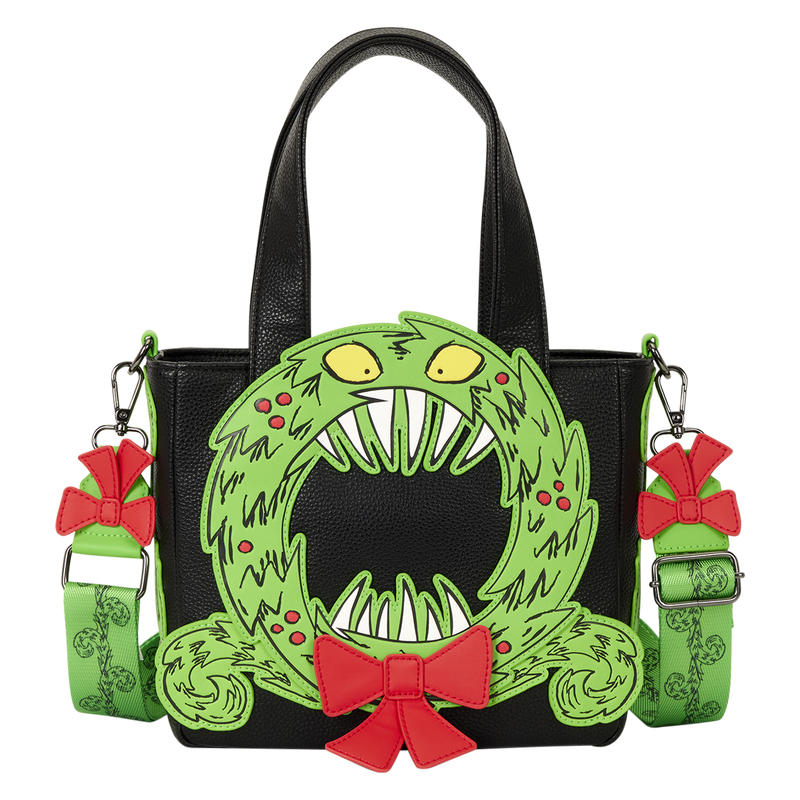 The Nightmare Before Christmas Man-Eating Wreath Glow Mini Tote Crossbody Bag, , hi-res view 1
