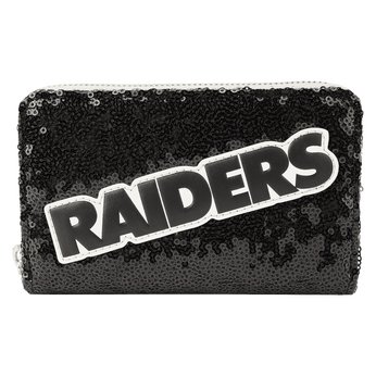 NFL Las Vegas Raiders Sequin Zip Around Wallet, Image 1