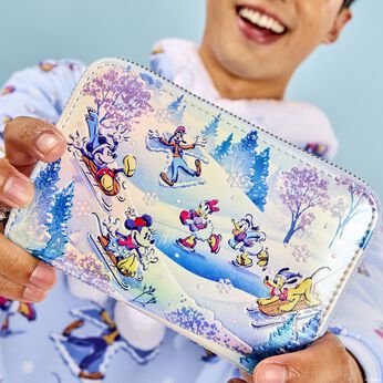 Mickey & Friends Winter Wonderland Scene Zip Around Wallet, Image 2