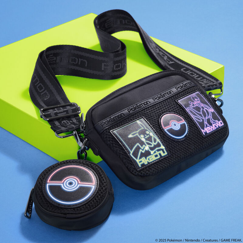 Pokémon Pikachu & Mewtwo Glow Nylon Sling Crossbody Bag with Coin Bag LFlifestyle1 view 2