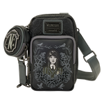 Wednesday Black Roses Cell Phone Crossbody Bag with Coin Bag, , hi-res view 1