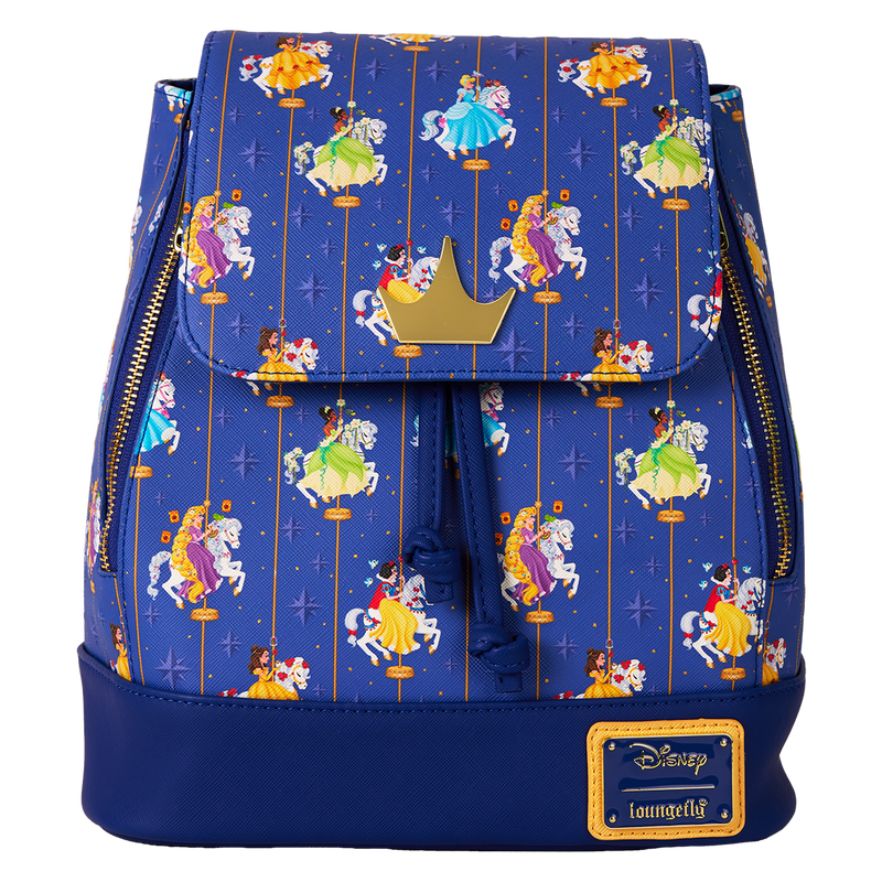 Disney Princess Carousel All-Over Print Drawstring Mini Backpack, , hi-res view 1