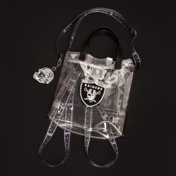NFL Las Vegas Raiders Clear Convertible Backpack & Tote Bag, Image 2