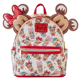 Mickey & Friends Gingerbread Cookie All-Over Print Mini Backpack With Ear Headband, Image 1