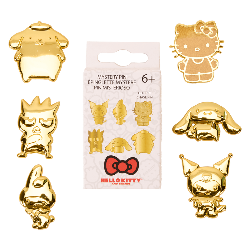 Sanrio Hello Kitty & Friends 50th Anniversary Gold Mystery Box Pin, , hi-res view 1