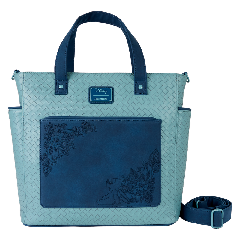Stitch Embroidered Woven Convertible Backpack & Tote Crossbody Bag, , hi-res view 1