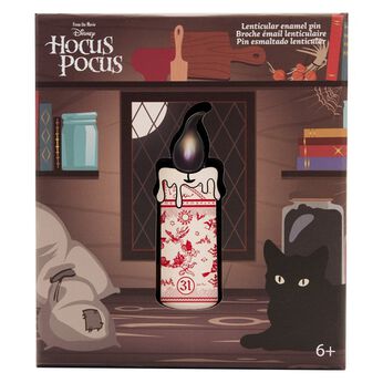 Hocus Pocus Lenticular Black Flame Candle Lenticular Pin, Image 1