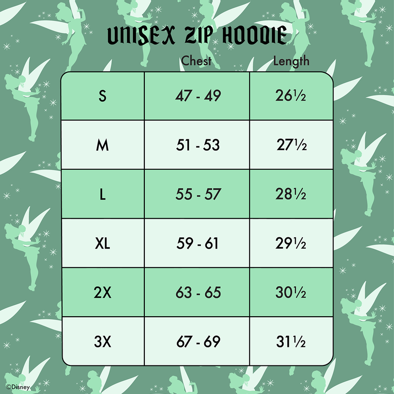 Peter Pan Tinker Bell Ribbon Unisex Zip Up Hoodie, , hi-res view 5