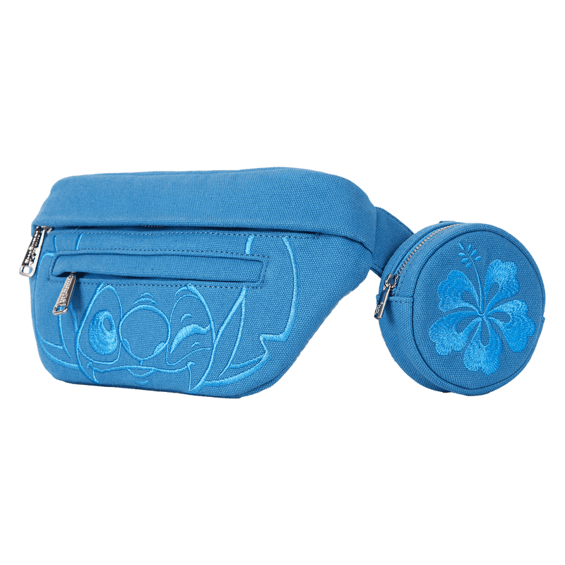 ★LOUNGEFLY★Stitch Ohana Canvas Belt Bag with Coin Bag Stitch Ohana Canvas Convertible Belt Bag with Coin Bag