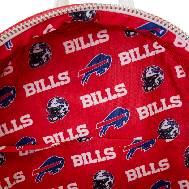 【Lounge Fly】NFL Buffalo Bills Sequin Mini Backpack NFL Buffalo Bills Varsity Mini Backpack | Loungefly
