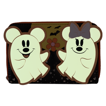 Mickey & Minnie Floral Ghost Glow Zip Around Wallet, Image 2