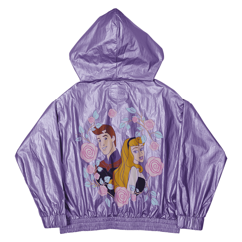 Sleeping Beauty Princess Aurora & Prince Phillip Floral Windbreaker Half-Zip Unisex Hoodie, , hi-res view 4