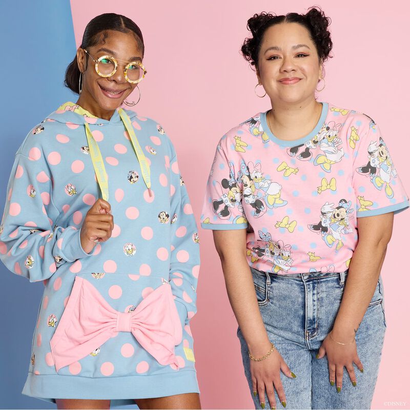Minnie Mouse Pastel Polka Dot Unisex Hoodie, , hi-res view 2