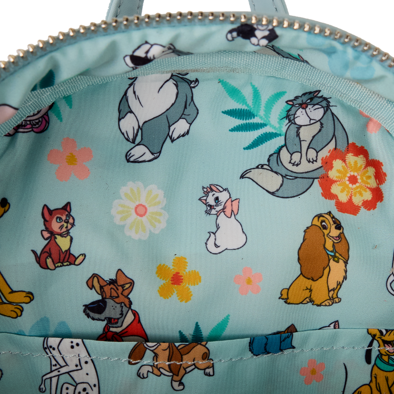 Disney Dogs & Cats Floral Faux Denim Fringe Mini Backpack, , hi-res view 9