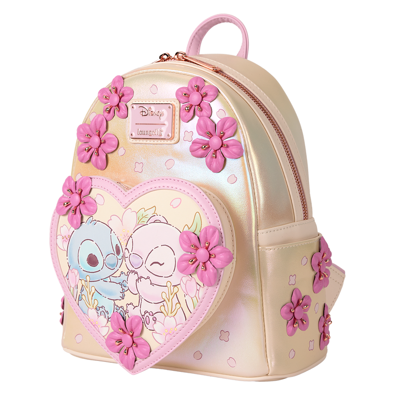 Stitch & Angel Cherry Blossom Heart Mini Backpack, , hi-res view 4