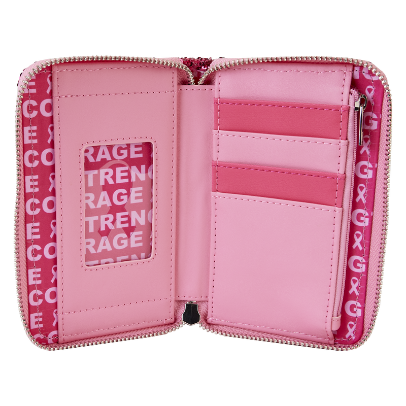 Breast Cancer Research Foundation Exclusive Pink Ribbon Sequin Zip Around Wallet, , hi-res view 6