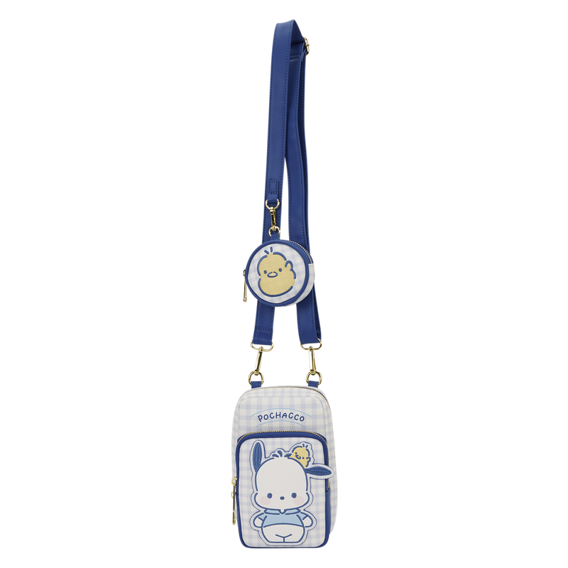 Sanrio Pochacco Gingham Cellphone Crossbody Bag with Coin Bag, , hi-res view 4