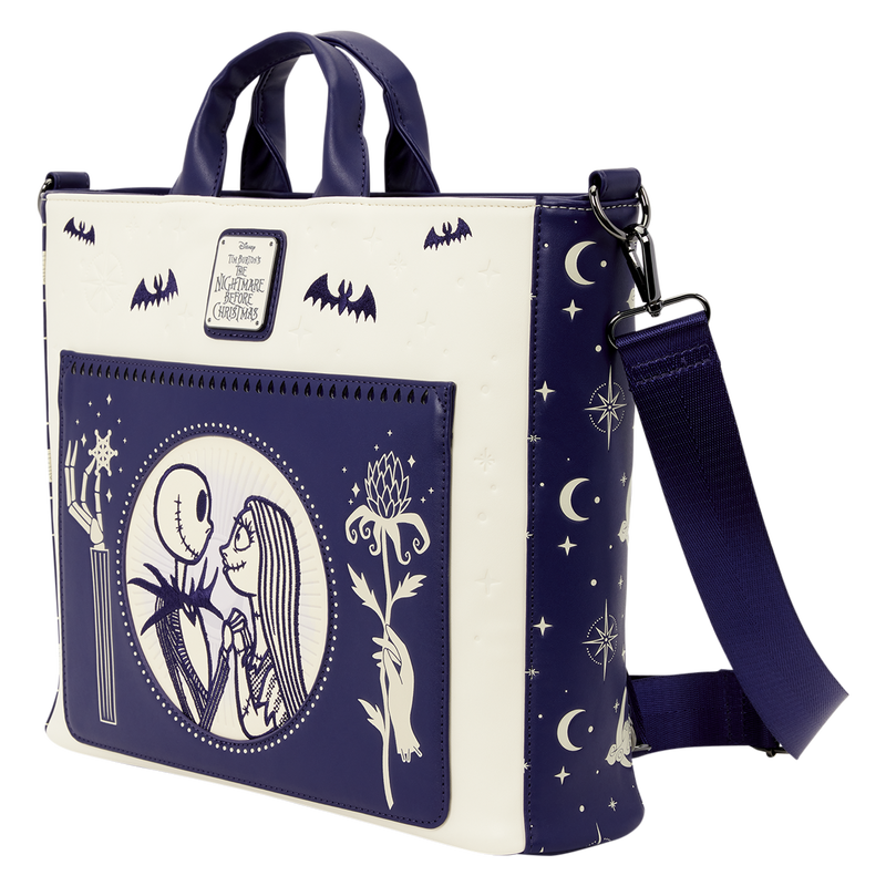 The Nightmare Before Christmas Jack Skellington & Sally Night Sky Convertible Backpack and Tote Crossbody Bag, , hi-res view 3