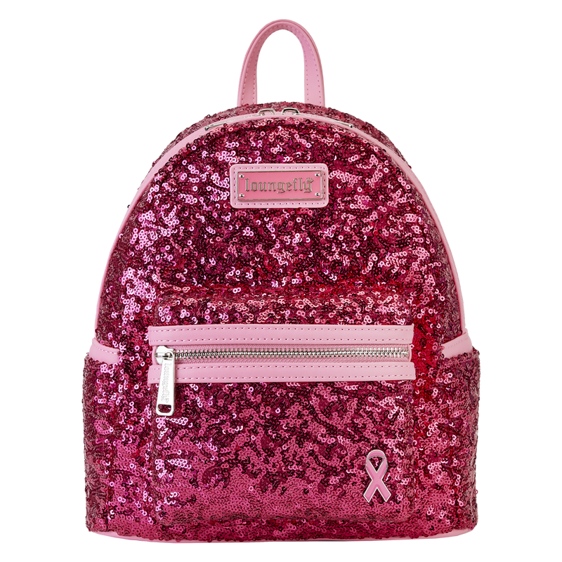 Breast Cancer Research Foundation Exclusive Pink Ribbon Sequin Mini Backpack, , hi-res view 1