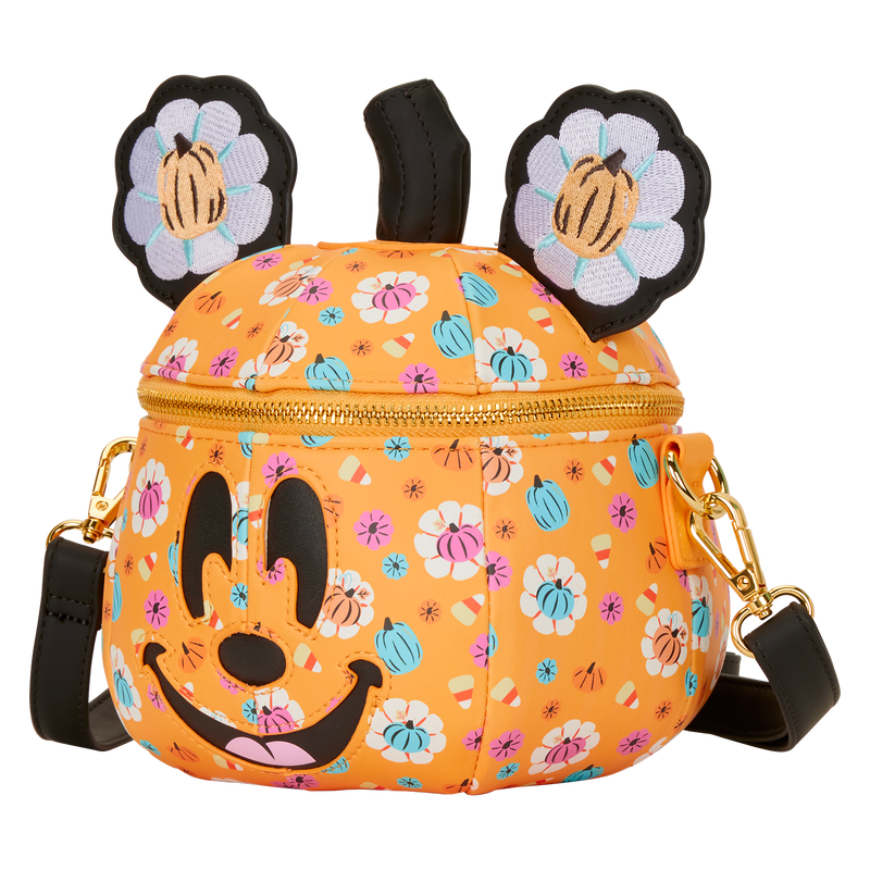 Mickey Mouse Floral Pumpkin Head Glow Figural Crossbody Bag, , hi-res view 5