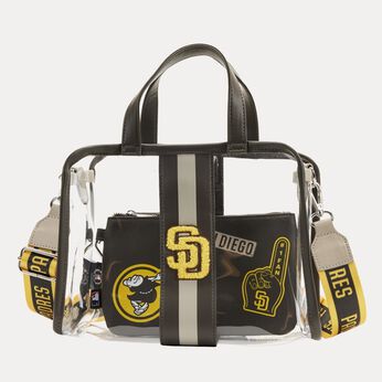 MLB SD Padres Clear Tote Crossbody Stadium Bag with Pouch&nbsp;, , hi-res view 1