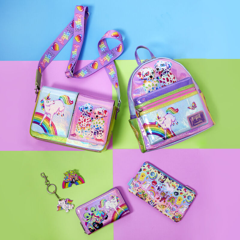 Loungefly Lisa Frank Holographic Glitter Color Block Mini Backpack – Grove  Online