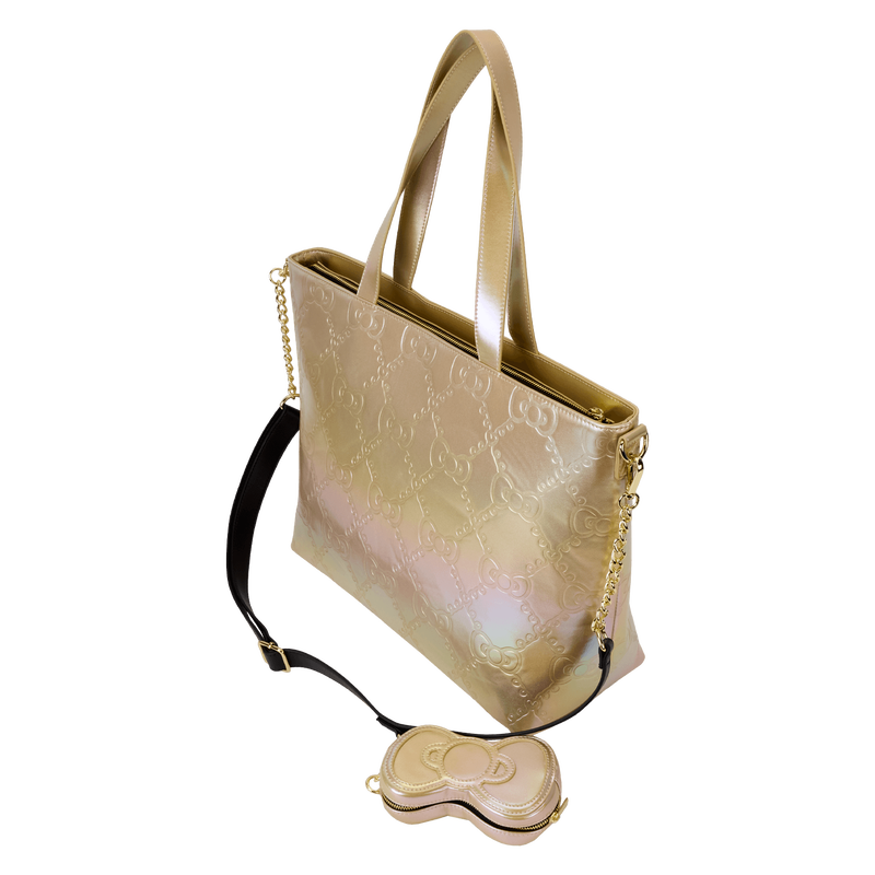 Sanrio Hello Kitty 50th Anniversary Metallic Gold Tote Crossbody Bag With Coin Bag, , hi-res view 4