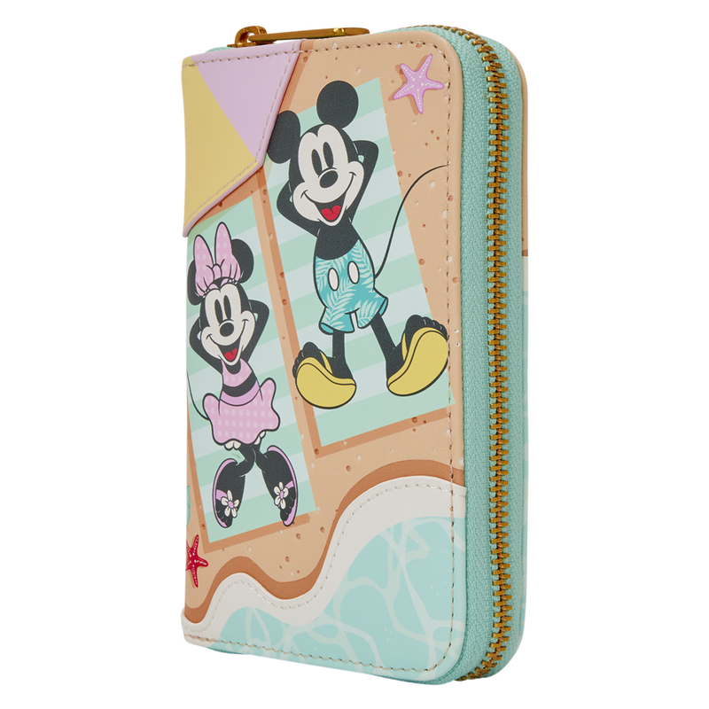 Mickey & Minnie Beach Fun Zip Around Wallet, , hi-res view 3