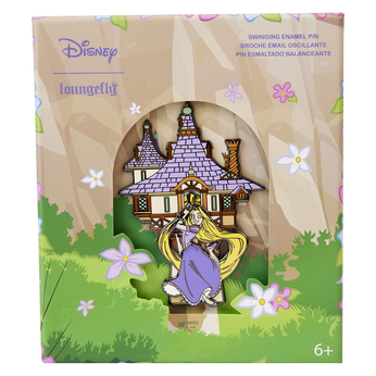 Tangled Rapunzel Swinging from the Tower 3" Collector Box Pin, Image 1