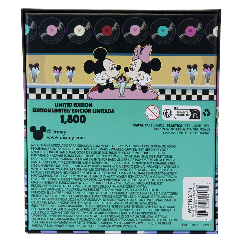 Mickey & Minnie Date Night Diner Jukebox 3" Collector Box Sliding Pin, , hi-res view 6