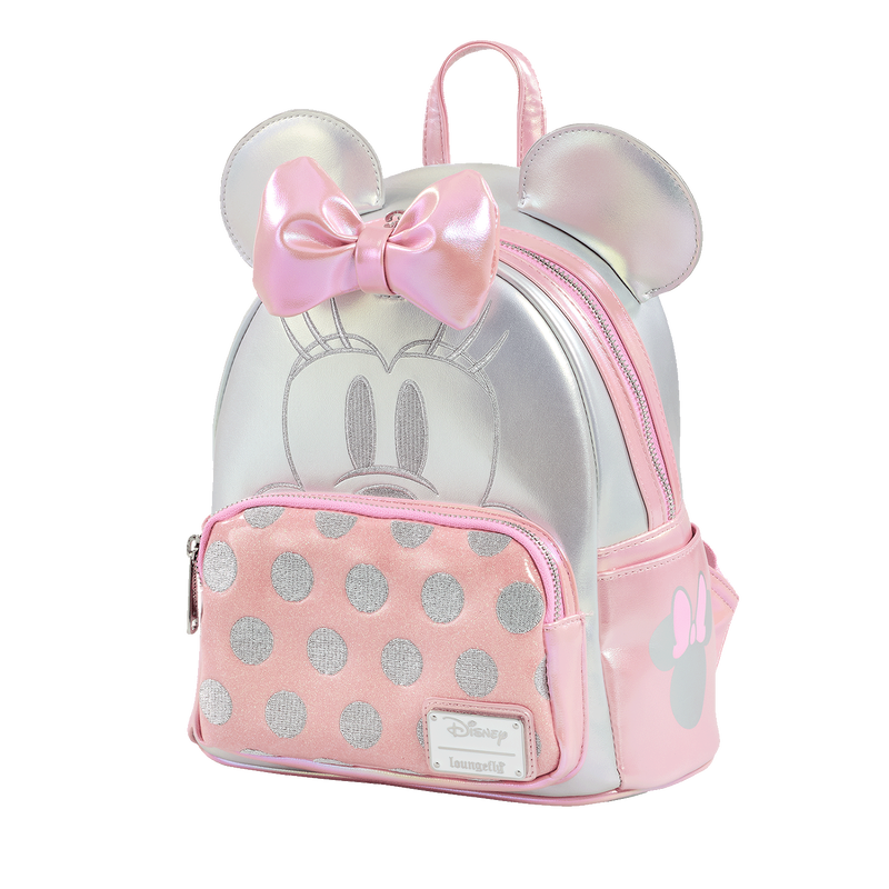 Silver And Pink Minnie Mouse Mini Backpack, , hi-res view 2