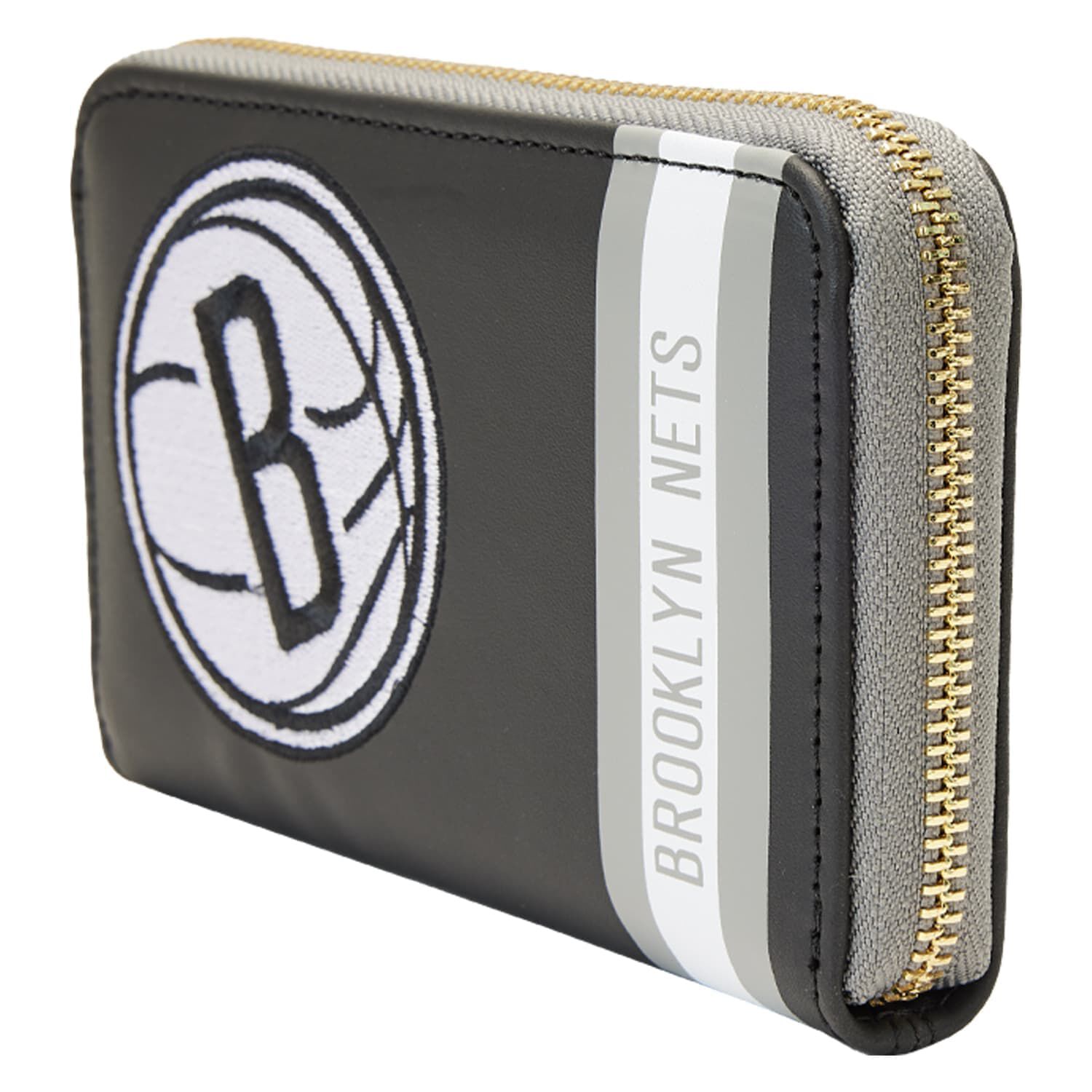【LOUNGEFLY】 NBA ブルックリンネッツ ロゴ財布 NBA Brooklyn Nets Patch Icons Zip Around Wallet | Funko