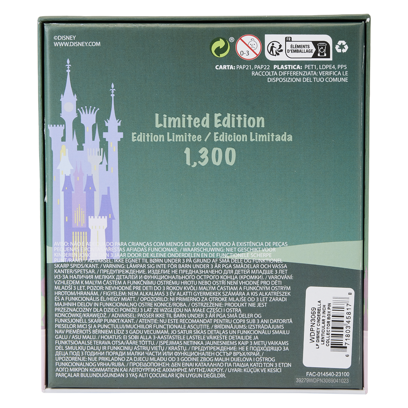 Cinderella Princess Series 3" Collector Box Lenticular Pin, , hi-res view 4