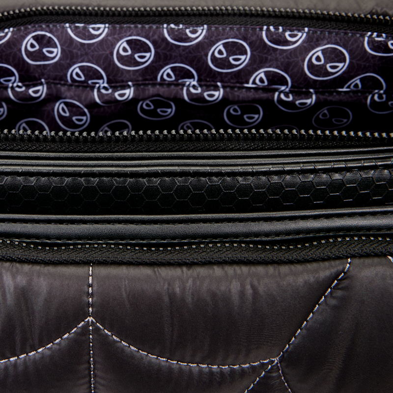 Spider-Man Black & White Suit Quilted Messenger Crossbody Bag, , hi-res view 8